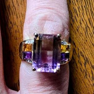 Amethyst and Citrine Gold Ring